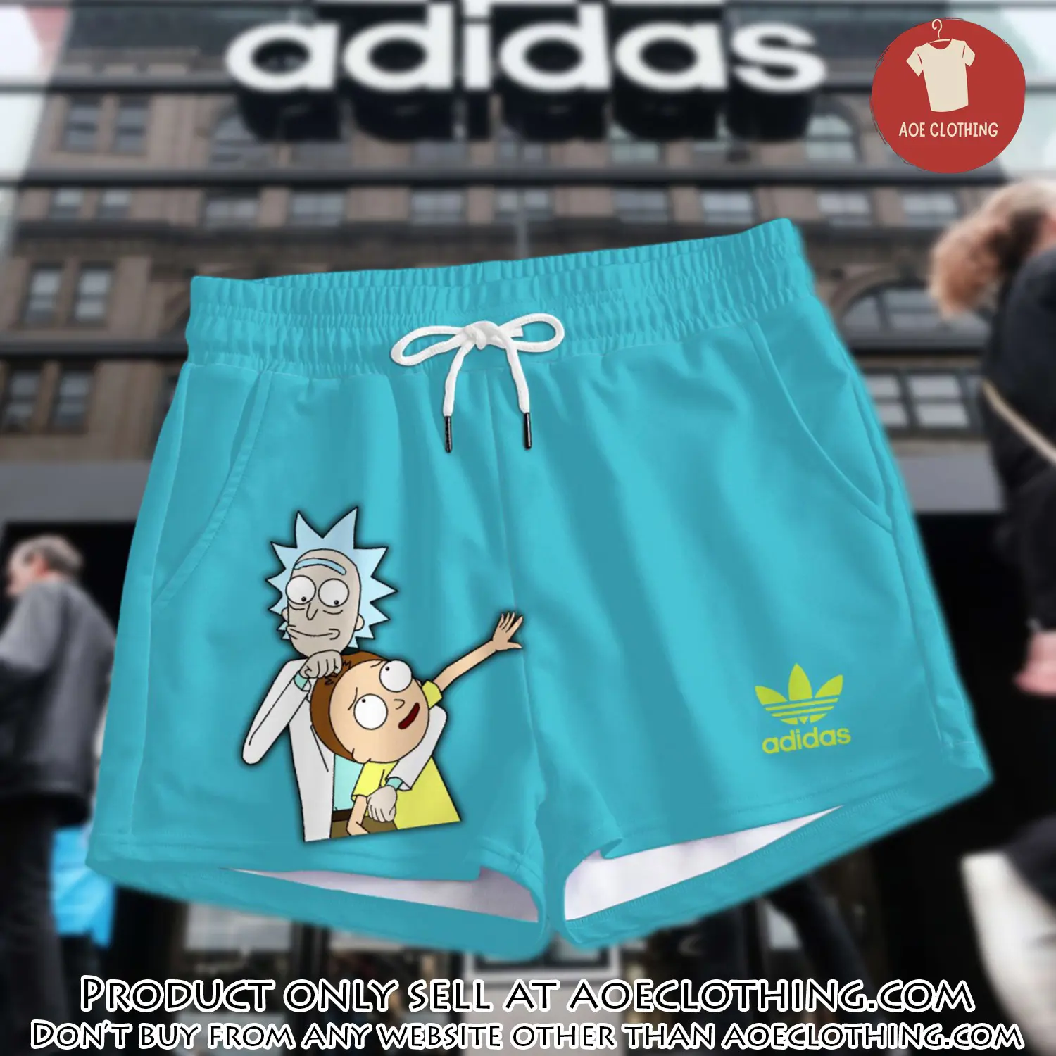 Premium rick and morty in adidas women shorts lady beach shorts wms1084 aoe2612751